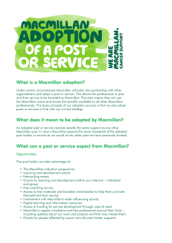 Macmillan Adoption of a Post or Service