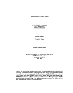 Myopic loss aversion - National Bureau of Economic Research