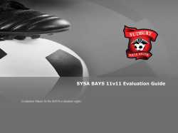 Current U12`s and 13`s BAYS Evaluation Guide