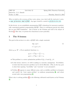 1 The S-lemma - Princeton University