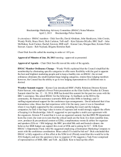 Breckenridge Marketing Advisory Committee (BMAC) Notes/Minutes