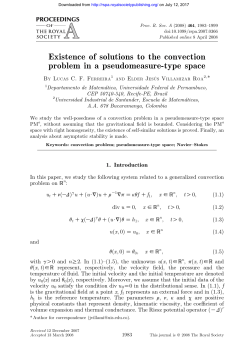 Existence of solutions to the convection problem in a