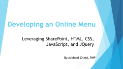 Developing an Online Menu