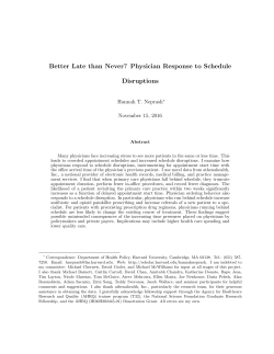 Better Late than Never? Physician Response to Schedule Disruptions