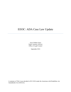 EEOC: ADA Case Law Update - Mid