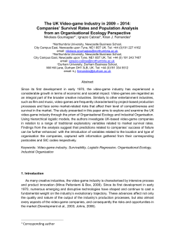 The UK Video-game Industry in 2009 &ndash; 2014