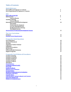 Academic Advising in the Majors