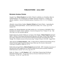 PUBLICATIONS &ndash; since 2007 Refereed Journal Papers Sampalli