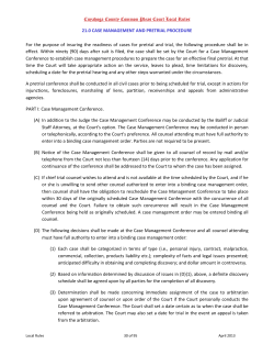 Cuyahoga County Common Pleas Court Local Rules 21.0 CASE