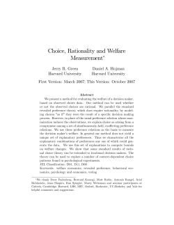 Choice, Rationality and Welfare Measurement