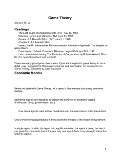 Game Theory - University of Colorado Boulder