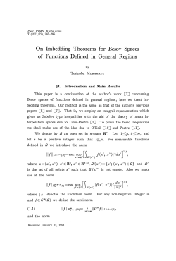 On Imbedding Theorems for Besov Spaces of Functions Defined in