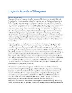 Linguistic Accents in Videogames - University of Alberta International