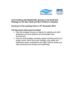 Joint meeting with Stakeholder groups on the Draft Arts Strategy for