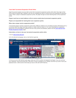 Track Adult Tournament Suspension Points Online