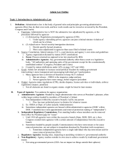 Admin Law Outline_Banzhaf