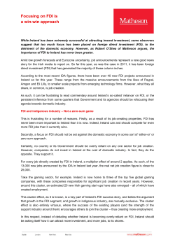 Focusing on FDI is a win-win approach