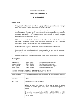 Pilgrimage Outline