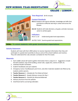 NEW SCHOOL YEAR ORIENTATION