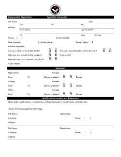 Employment Application - Scottsdale Beer Company