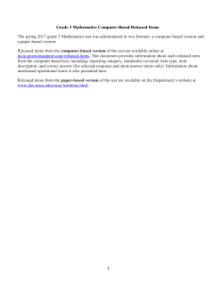 Grade 3 Mathematics Computer-Based Released Items The spring