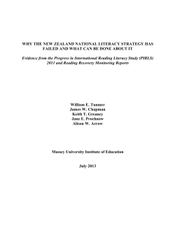 Condensed Why the New Zealand National Literacy Strategy failed