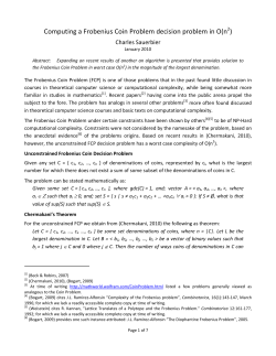 Computing a Frobenius Coin Problem decision problem in O