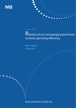 Robotics/AI an increasingly potent lever to boost operating efficiency