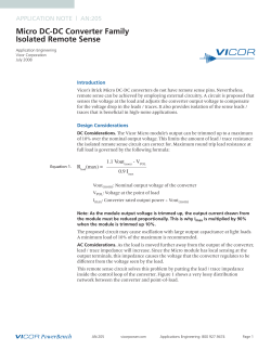Micro DC-DC Converter Family Isolated Remote Sense