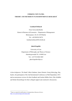 STRIKING NEW PATHS: THEORY AND