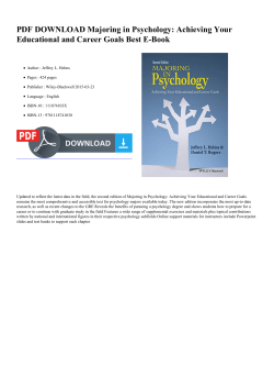 PDF DOWNLOAD Majoring in Psychology: Achieving
