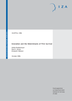 Innovation and the Determinants of Firm Survival