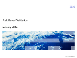 Risk-Based Validation
