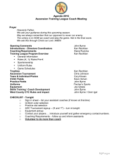 2016 Coaches Meeting Agenda - Training League