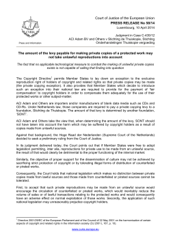 Court of Justice of the European Union PRESS - curia