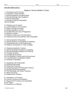 2015-2016 Midterm Review