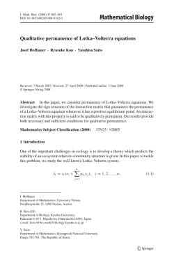 Qualitative permanence of Lotka–Volterra equations