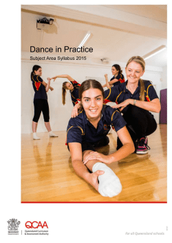 Dance in Practice Subject Area Syllabus 2015