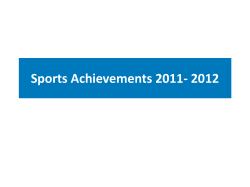 Sports Achievements -2011-12