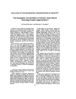 The Geographic Concentration of Industry: Does Natural Advantage