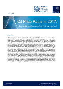 Oil Price Paths in 2017 - Oxford Institute for Energy Studies