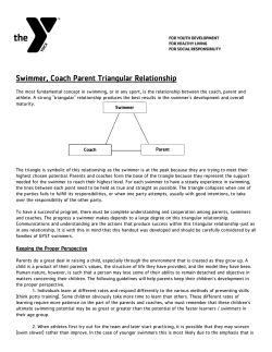 Swimmer, Coach Parent Triangular Relationship