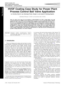HVOF Coating Case Study for Power Plant Process Control Ball