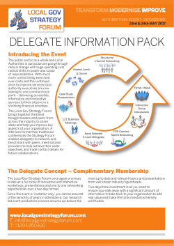 delegate information pack - Local Gov Strategy Forum