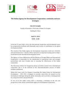 The Italian Agency for Development Cooperation