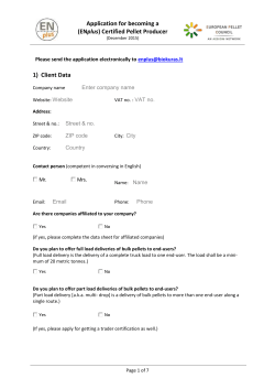 Please note: The certification of a pellet producer does