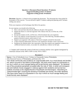 Question 1 (Document-Based Question): 55 minutes Suggested