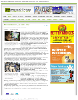 Sentinal Tribune Article (October 2011)
