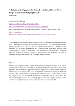A Rational Action Approach for Real Life &ndash; the Case of Service Work