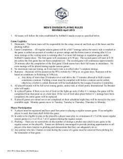 MEN`S DIVISION PLAYING RULES REVISED April 2015 1. All